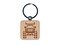 Monster Truck with Bull Horns Engraved Wood Square Keychain Tag Charm